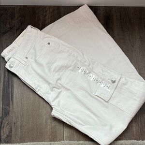 American Eagle Outfitters Cream Wide Leg Pants
